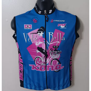Hincapie Women's XL Cyling Jersey Vest Sleeveless Full Zip Blue Black